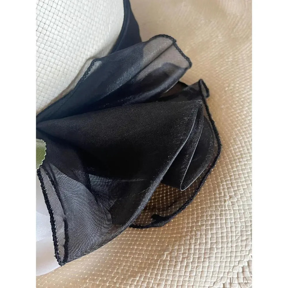 Frances Brewster‎ ivory woven hat with organza bow - Picture 2 of 9